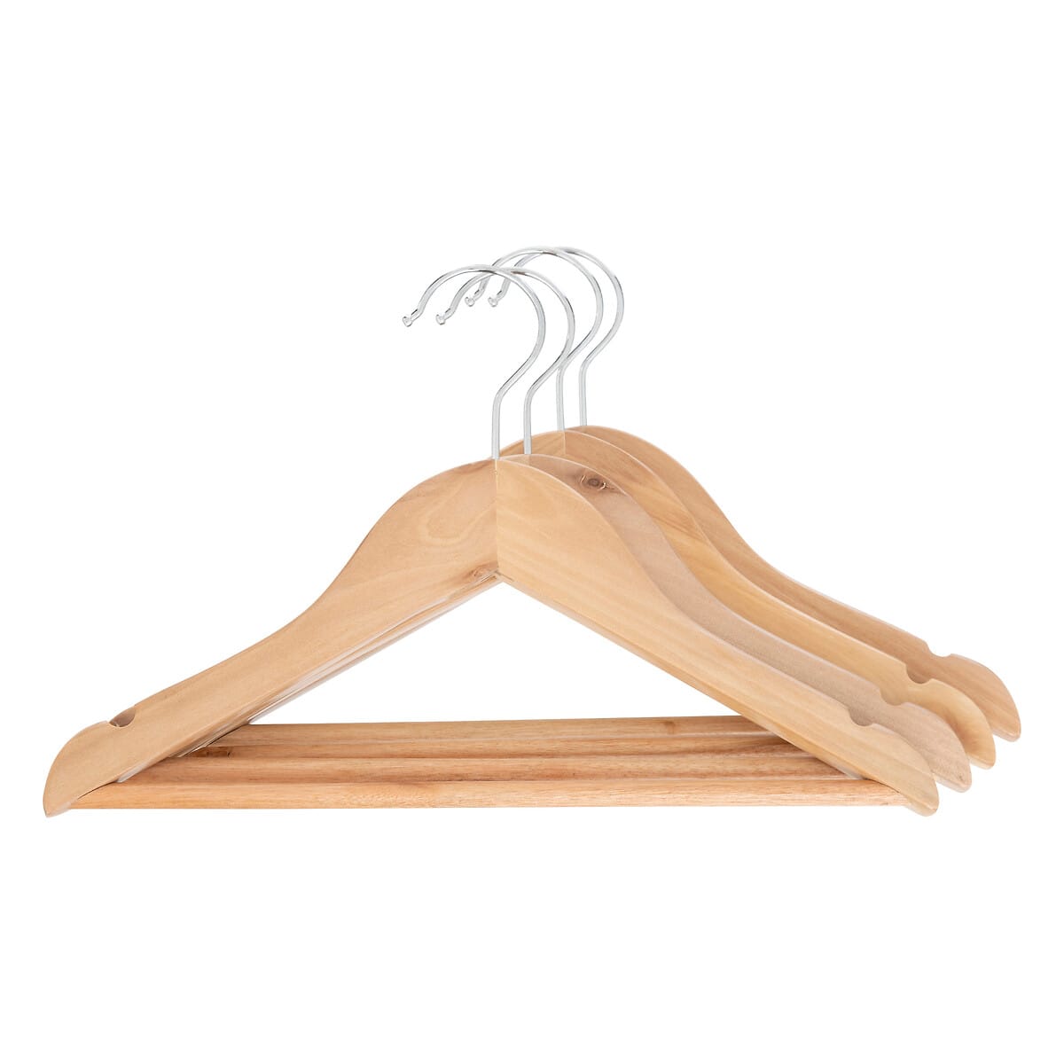 04W087831A Pack de 4 perchas infantiles de madera natural - Imagen 1