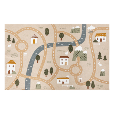 Alfombra infantil rectangular carreteras