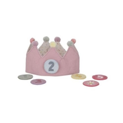 Corona de cumpleaños con números 1 al 5 rosa