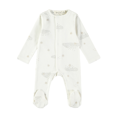 Mono con pies Starry night blanco 1 mes