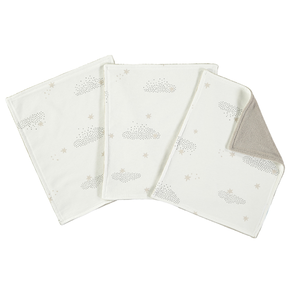 Set-toallitas-Starry-2---babyclic Pack de 3 toallitas Starry night blanco - Imagen 1