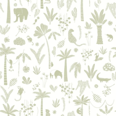 Papel pintado Érase una vez Poetic Jungle Vert feuille