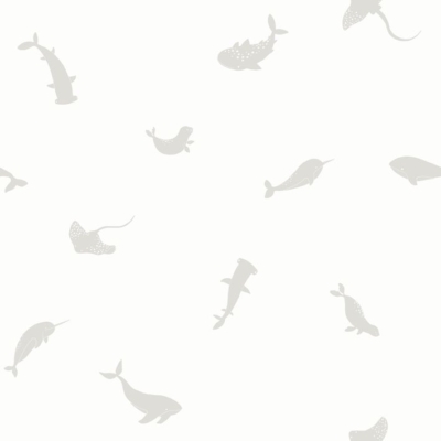 Papel pintado Érase una vez Poetic Sea Gris baleine
