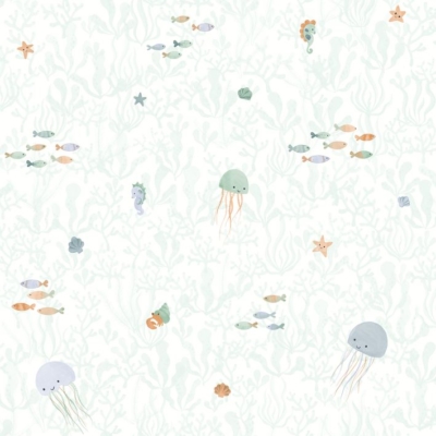 Papel pintado Érase una vez On the Sea Vert aqua