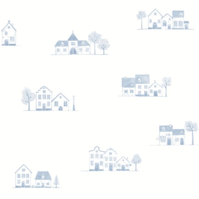 Papel pintado Érase una vez In the Village Bleu doux