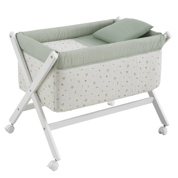 54520 Minicuna de madera blanca Ardi verde - Imagen 1