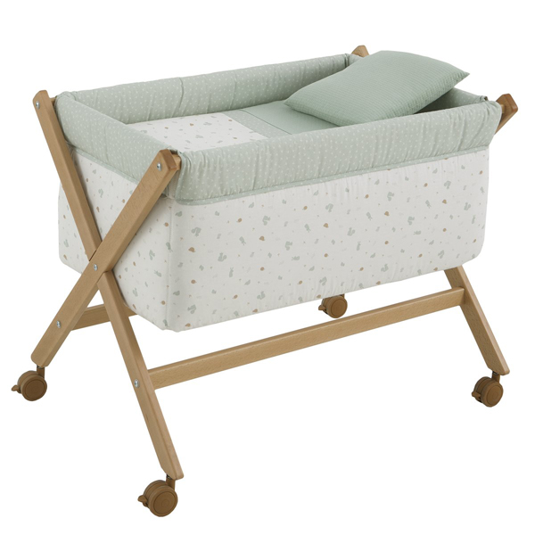 54522 Minicuna de madera natural Ardi verde - Imagen 1