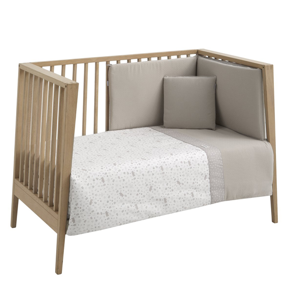 54541 Funda nórdica con protector para cuna de 70 Abete beige - Imagen 1