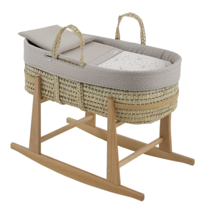 Moisés de palma con patas madera natural Abete beige