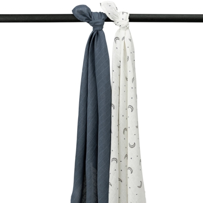 Pack de 2 muselinas 120x120cm Moon Indigo