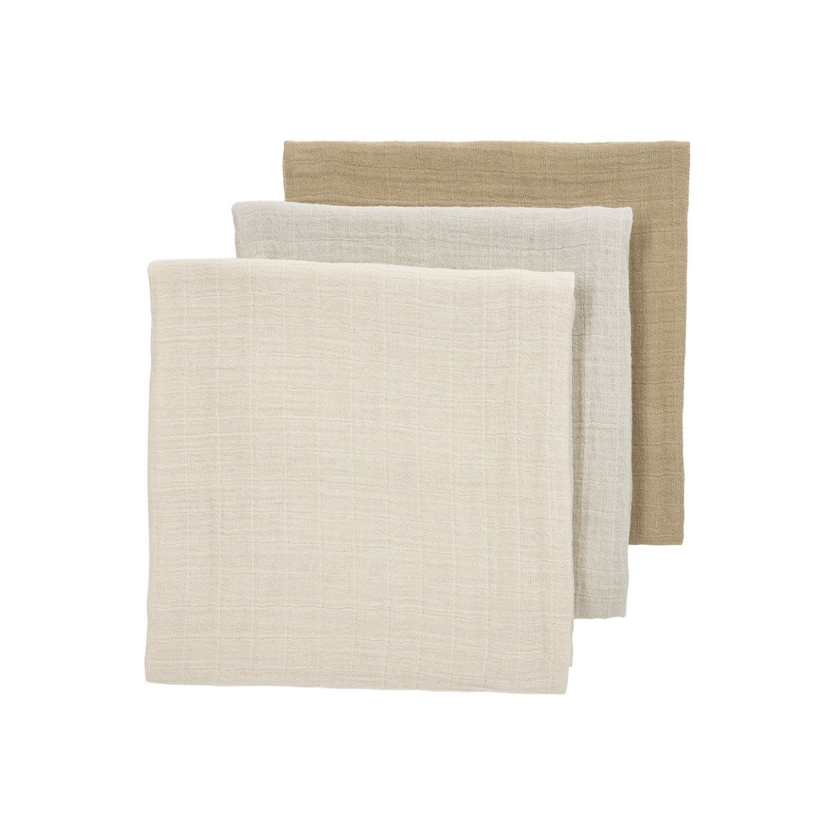 54820.jpg Pack de 3 muselinas 70x70cm Sand / Greige / Taupe - Imagen 1