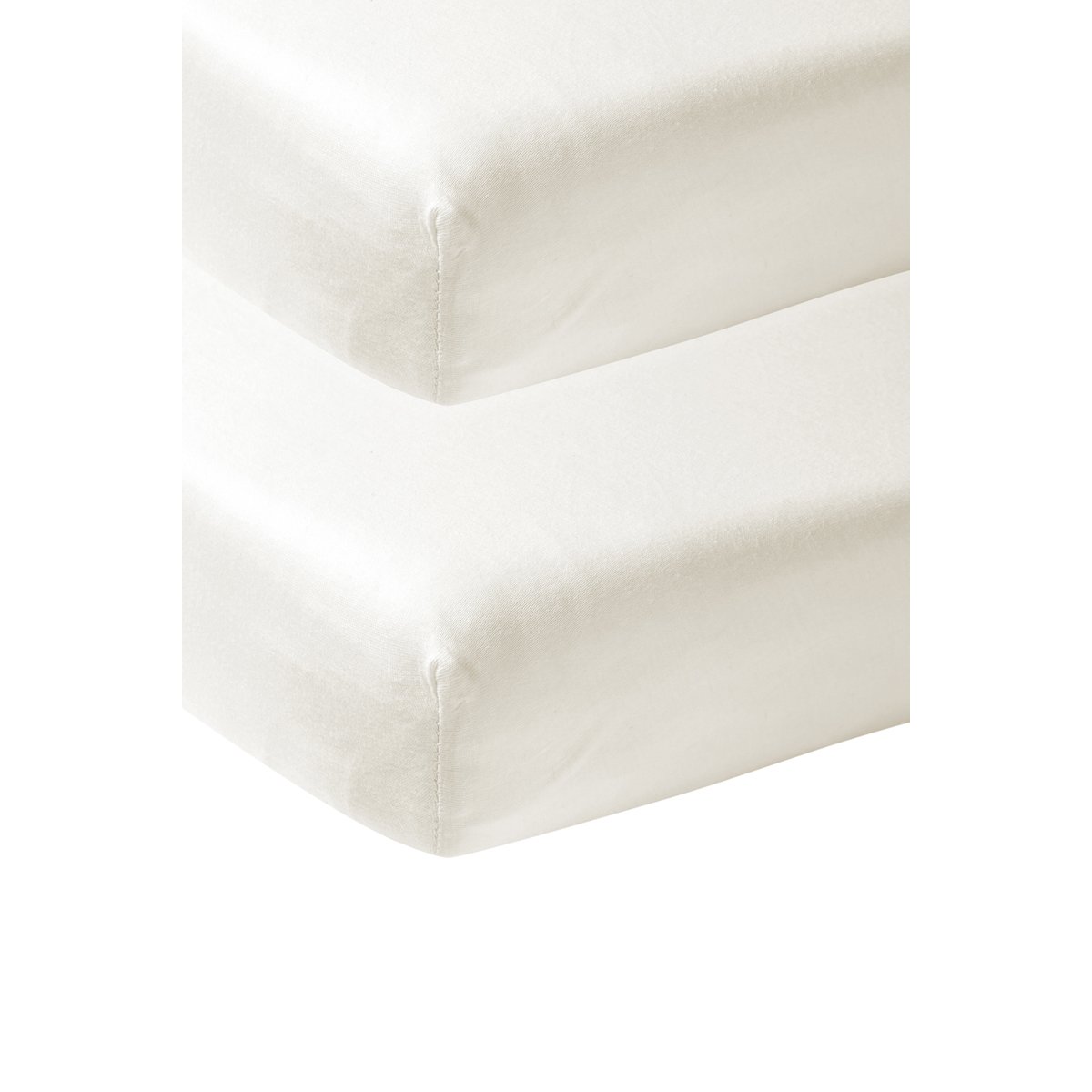 54839.jpg Pack de 2 sábanas bajeras ajustables para cuna 60x120cm Off White - Imagen 1