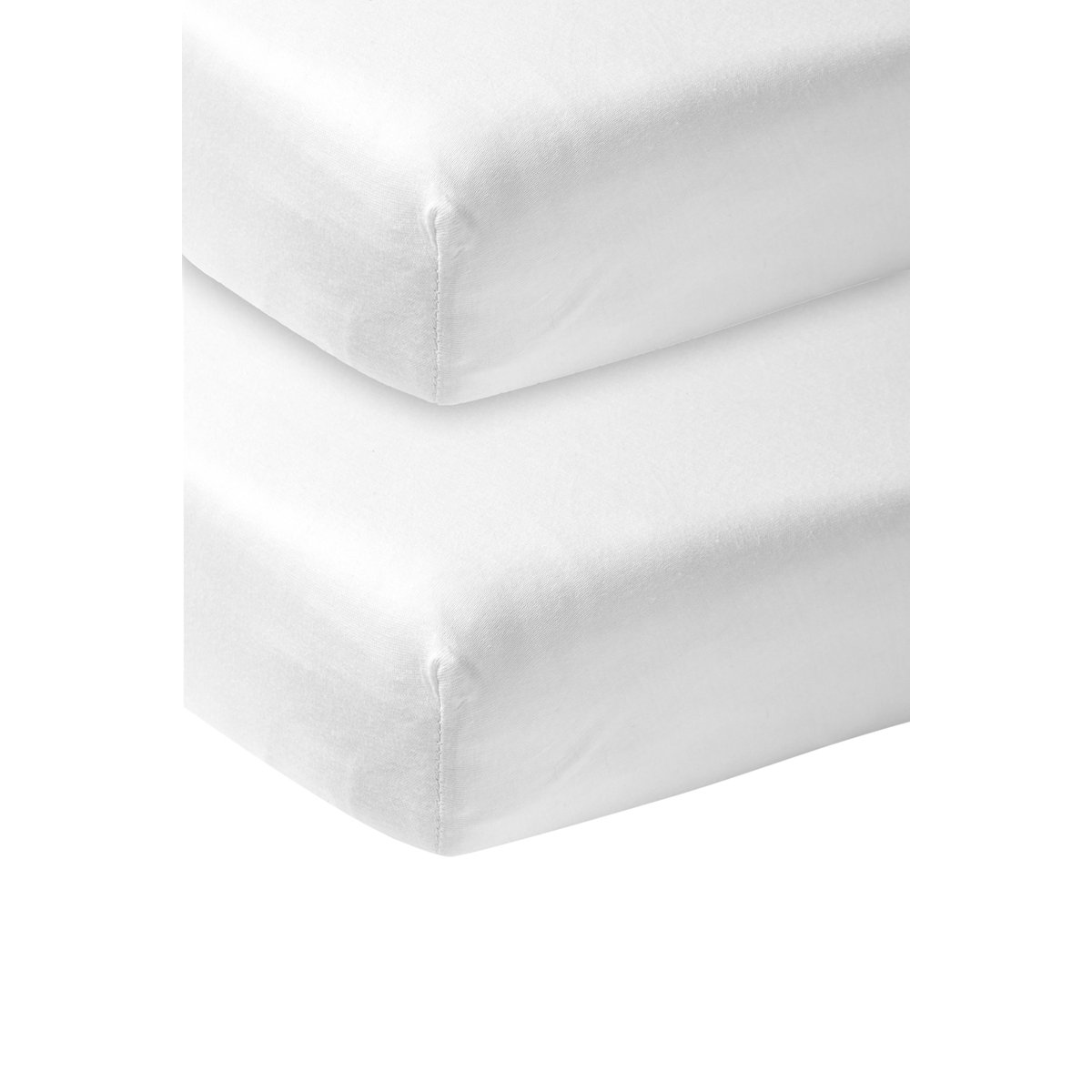 54840.jpg Pack de 2 sábanas bajeras ajustables para cuna 60x120cm White - Imagen 1