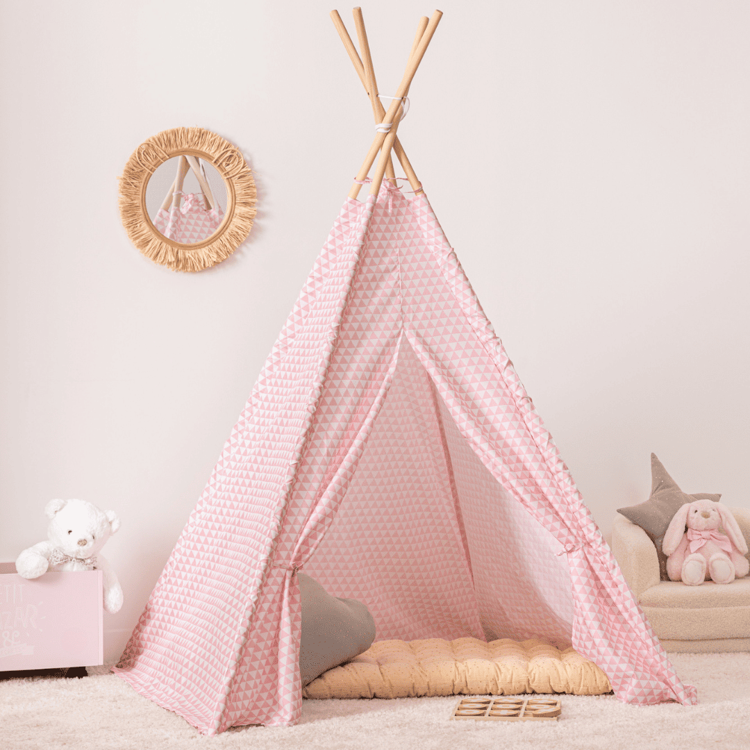 _decoracion 001 Casita tipi infantil rosa plegable - Imagen 1