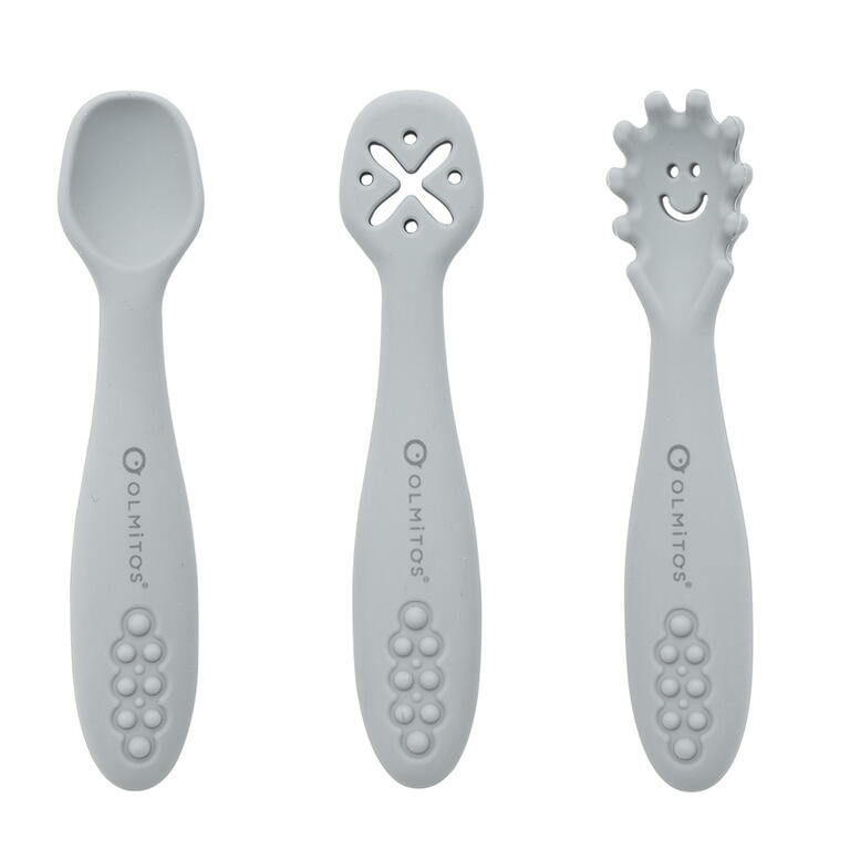 0098_5 Set cubiertos de aprendizaje gris - Imagen 1
