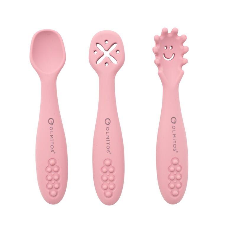 0099_4 Set cubiertos de aprendizaje rosa - Imagen 1