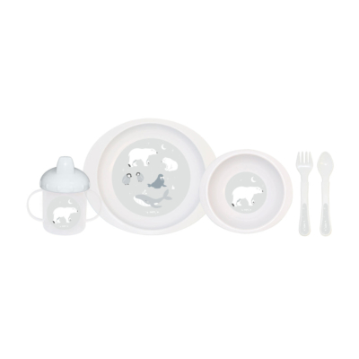 Vajilla para microondas 5 piezas Polaris Gris