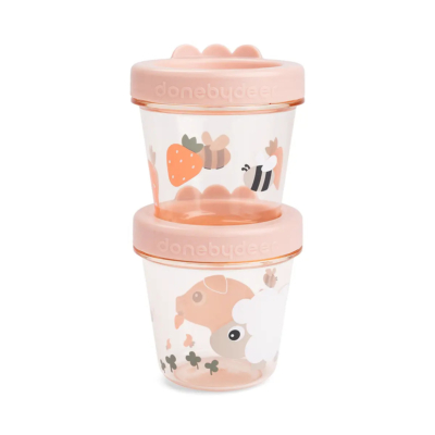 Pack de 2 contenedores porta alimentos Tiny Farm Rosa