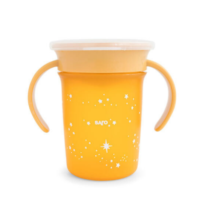 Vaso 360º antigoteo “Amazing Cup” mostaza