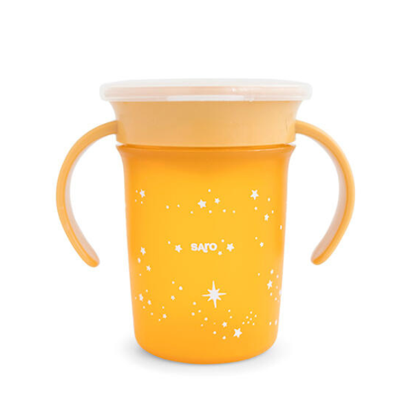 Diseño sin título (13) Vaso 360º antigoteo “Amazing Cup” mostaza - Imagen 1