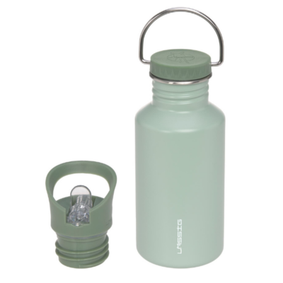 Botella de acero verde