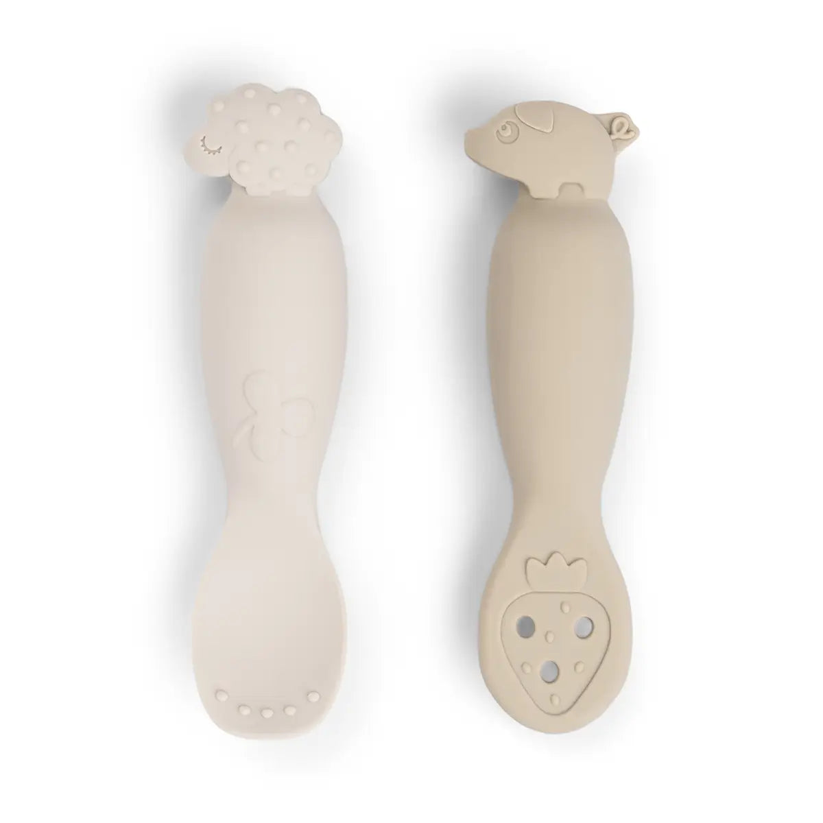 Learning-spoon-set-Tiny-farm-Sand-Front-PS Set de 2 cucharas de aprendizaje Tiny Farm Arena - Imagen 1
