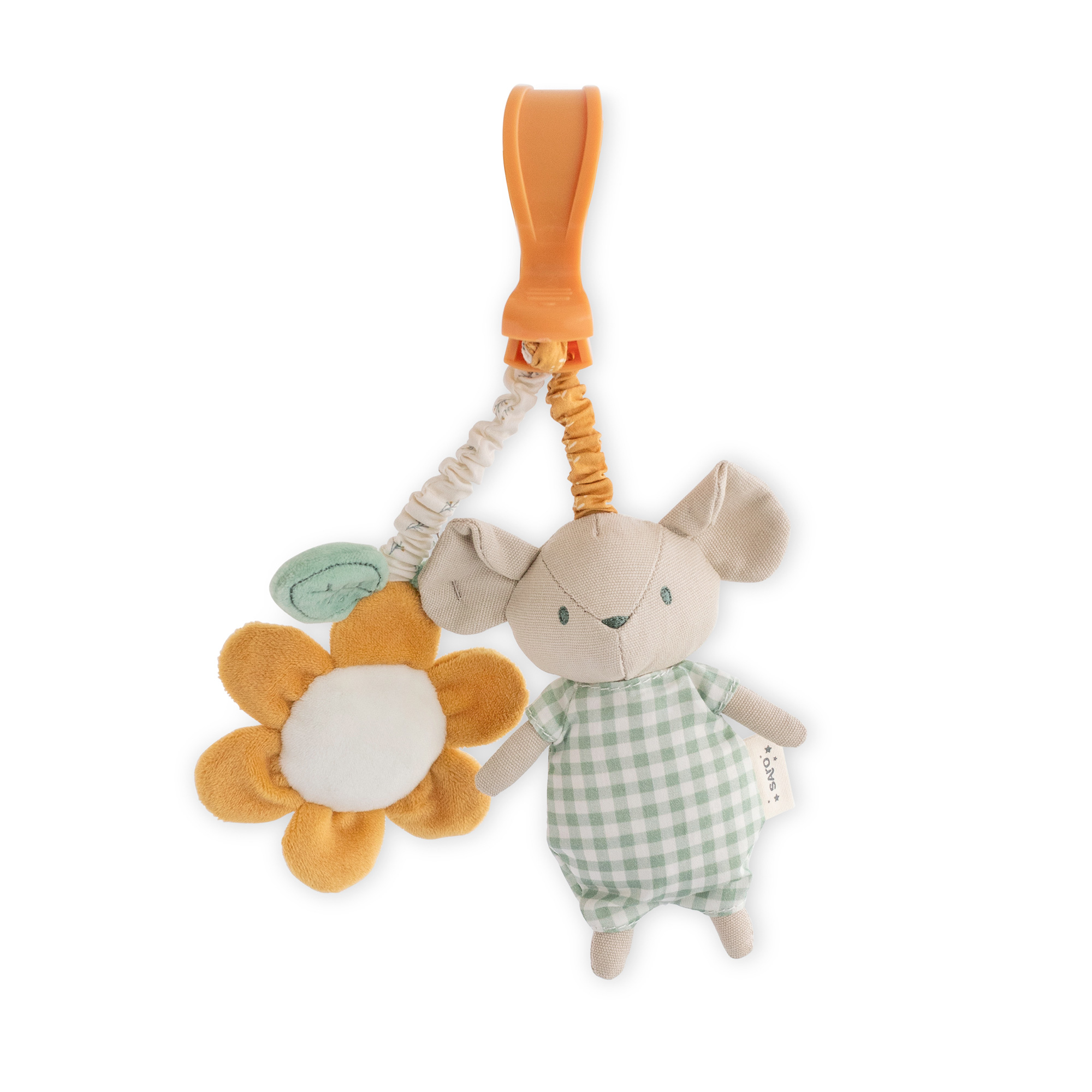 21781 Sonajero con pinza Mousie Spring Cottage Vichy Green - Imagen 1