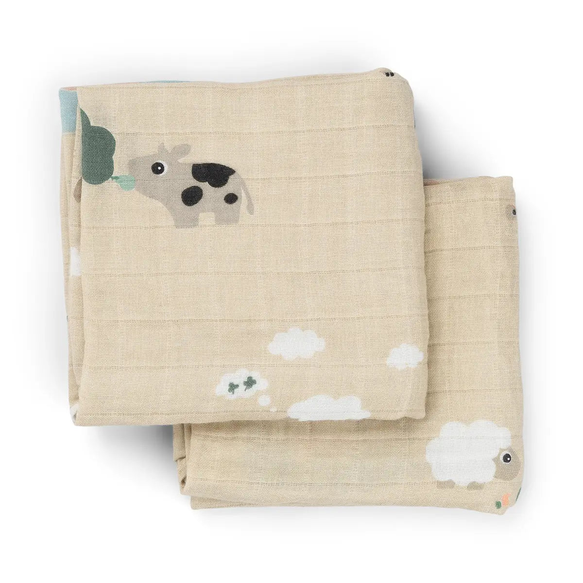 Burp-cloth-2-pack-Tiny-farm-Sand-Front-2-PS Pack de 2 gasitas Tiny Farm Arena - Imagen 1
