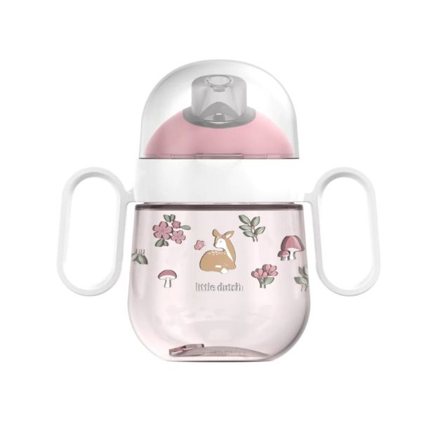 vaso infantil con pajita little dutch (3) Vaso con caña y asas 200ml. Fairy Garden - Imagen 1