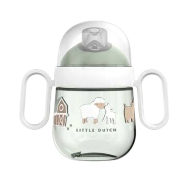vaso infantil con pajita little dutch (4) Vaso con caña y asas 200ml. Pequeña granja - Imagen 1