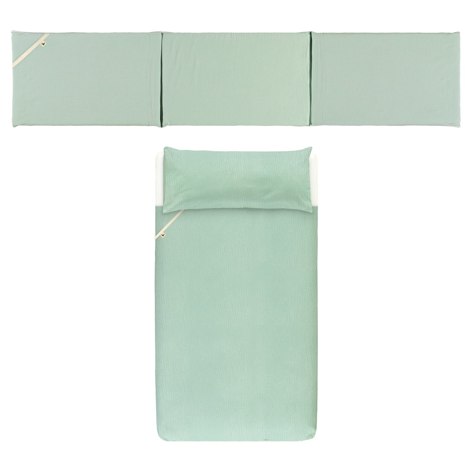 Funda nord cuna 60+protector menta Funda nórdica más protector para cuna de 60 plain menta - Imagen 1