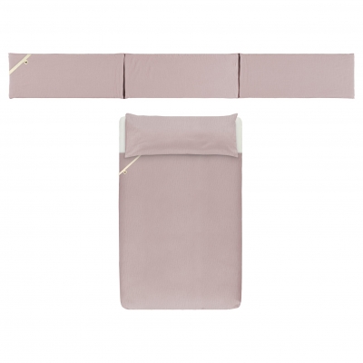 Funda nórdica más protector para minicuna plain rosa vintage