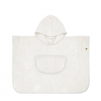 Poncho M 2-4 años 65cm. plain ecru