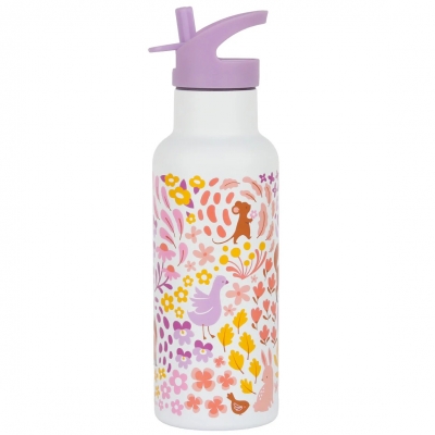 Botella de acero térmica 500ml. Flores