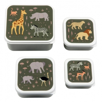 Set de 4 cajitas para alimentos Savanna
