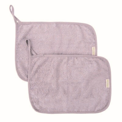 Pack de 2 toallas guardería con colgador 25x35cm Lila