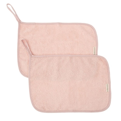 Pack de 2 toallas guardería con colgador 25x35cm Rosa empolvado