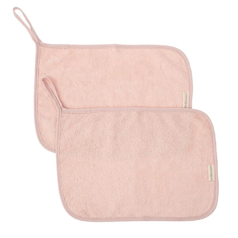 Diseño sin título (2) Pack de 2 toallas guardería con colgador 25x35cm Rosa empolvado - Imagen 1