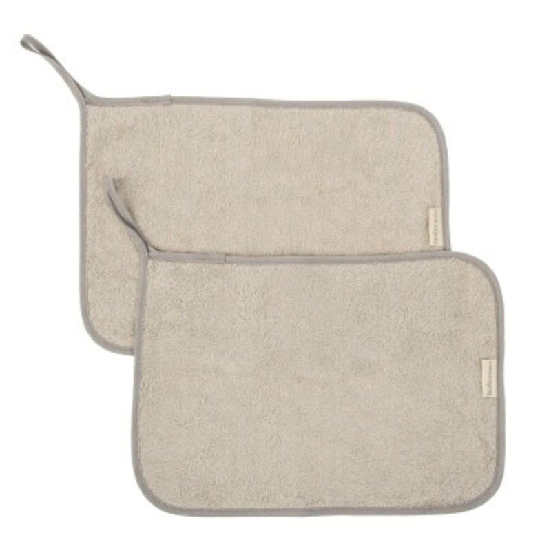 Diseño sin título (5) Pack de 2 toallas guardería con colgador 25x35cm Gris Beige - Imagen 1