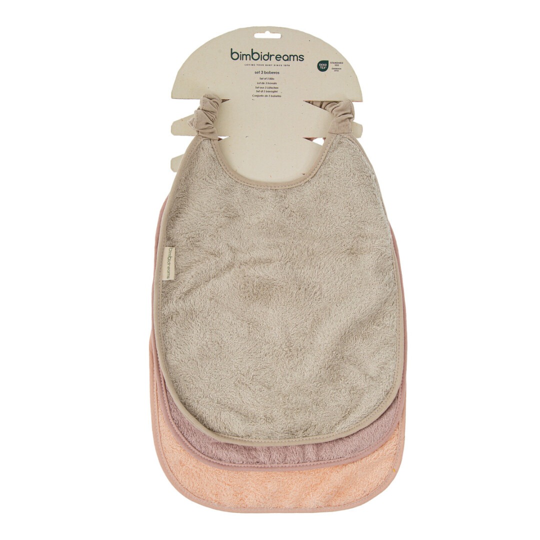 imgi_1_54FU00000162 Pack 3 baberos Guardería Basics rosa - Imagen 1