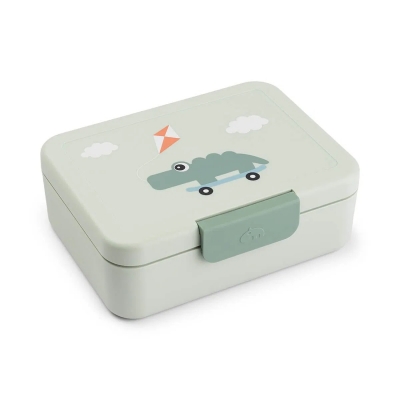 Caja de almuerzo con separador Playground green
