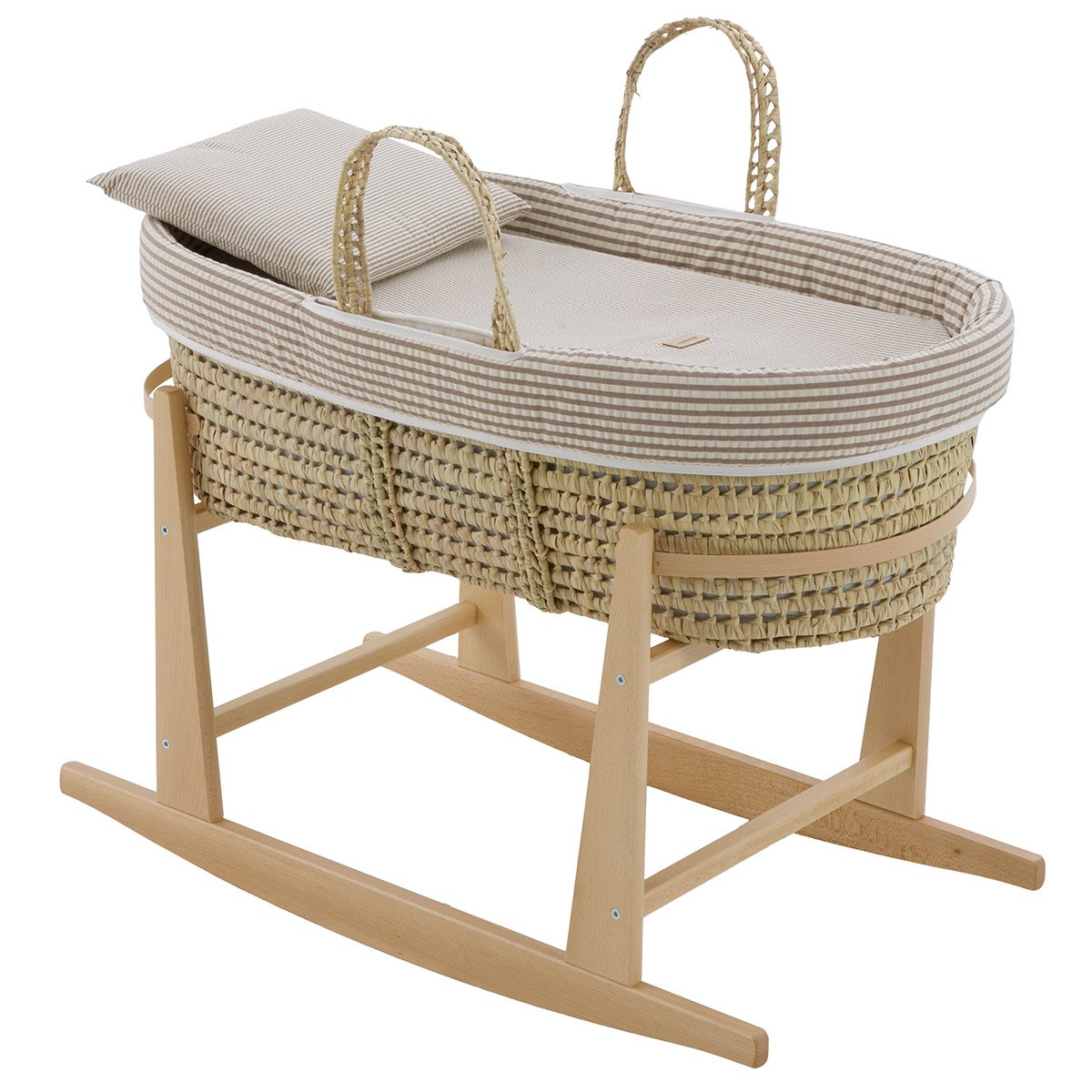 55642 Moisés de palma con patas madera natural Derby beige - Imagen 1