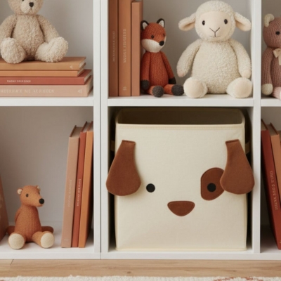 Cubo infantil para juguetes Caniche Scott