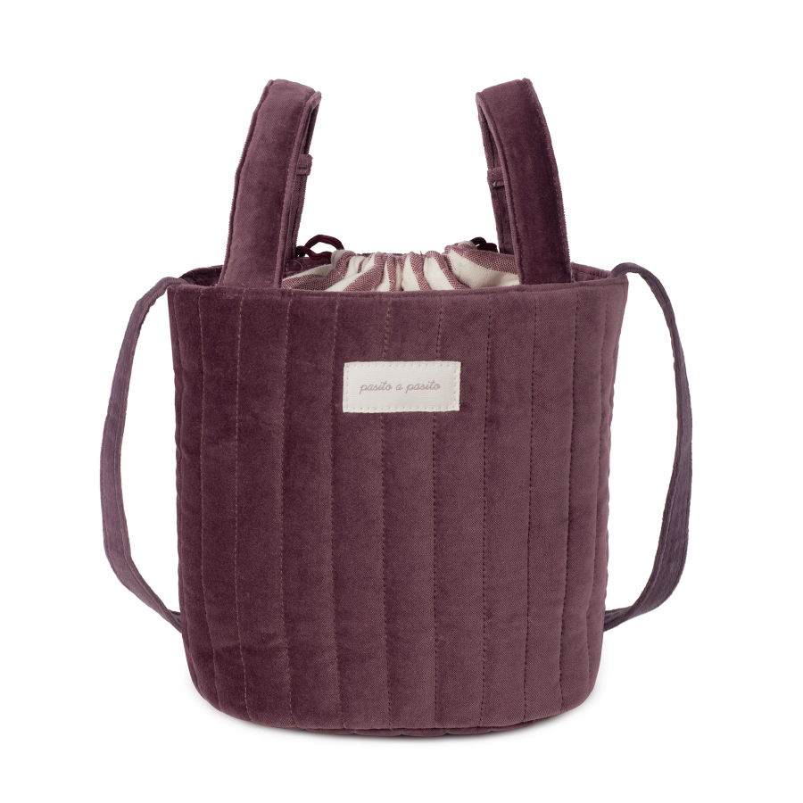 1120900540_a Bolso bucket Cherry velvet - Imagen 1