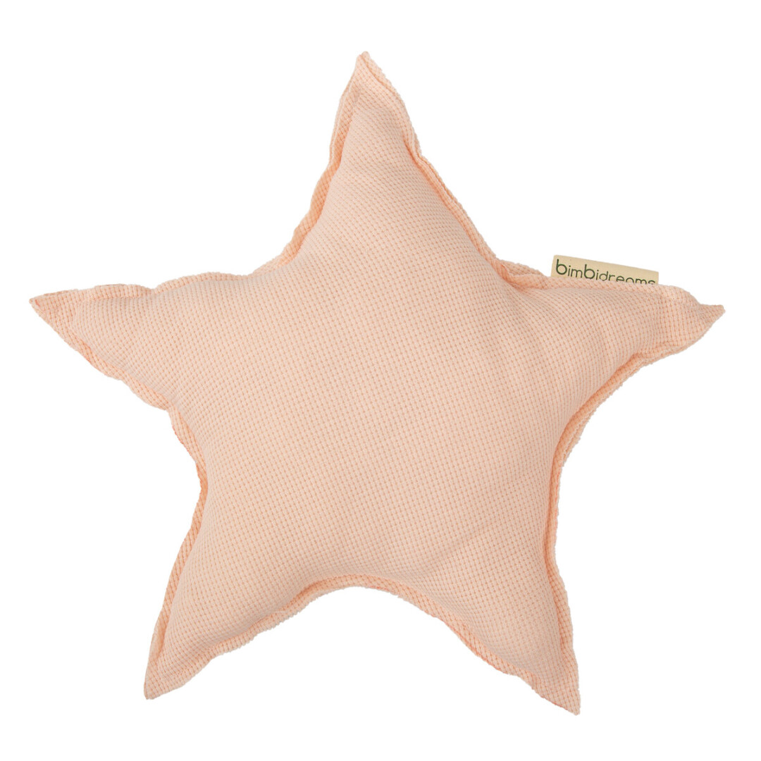 54FU00000897 Cojín decorativo 40x40 estrella waffle rosa - Imagen 1