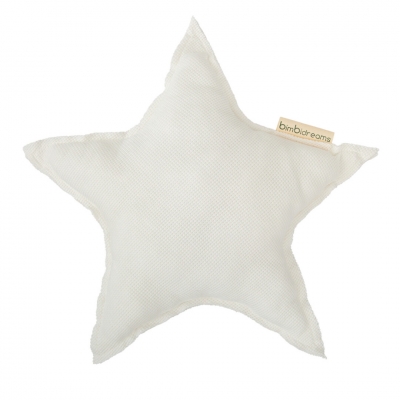 Cojín decorativo 40x40 estrella waffle blanco