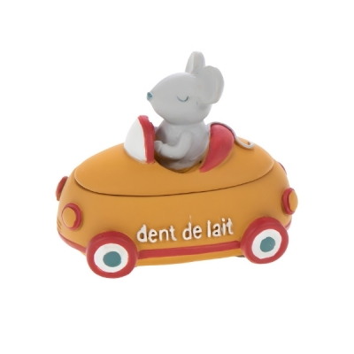 Cajita para dientes de leche Coche mostaza