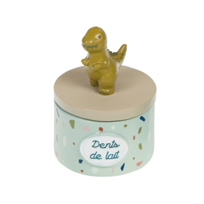 Cajita para dientes de leche Dino mostaza