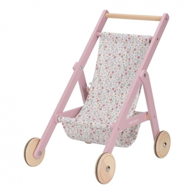 Carrito de madera para muñecas Flores