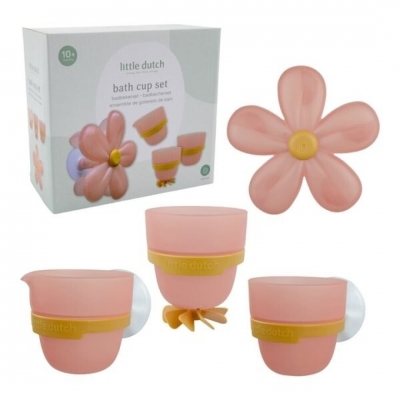 Set de tazas y flor para el baño